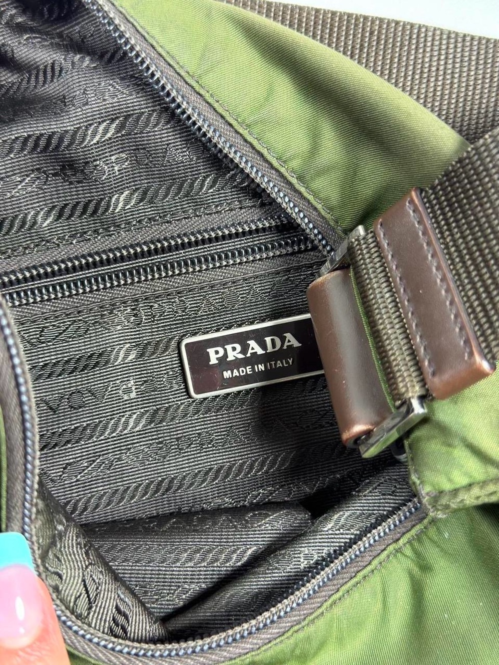 Vintage Prada Tessuto Nylon Asymmetrical Sling Cargo Crossbody Bag - Picture 8 of 8